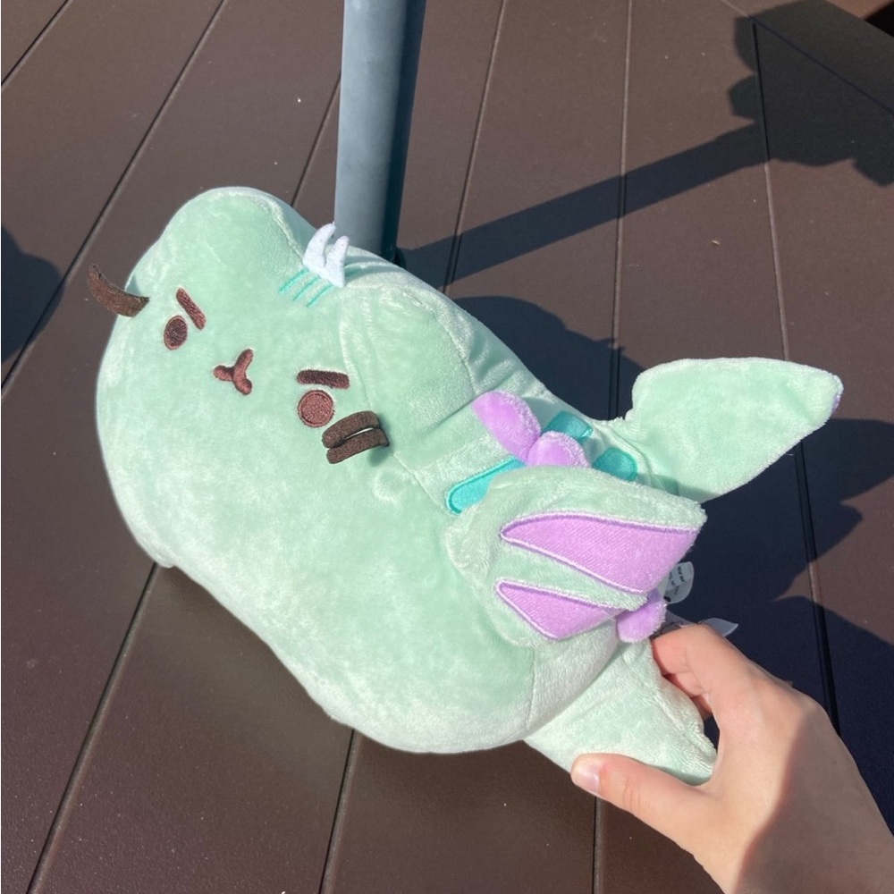 GUND Pusheen Dragonsheen Squeezer Wing Movement Stuffed Cat Dragon, Green - Picture 9 of 10